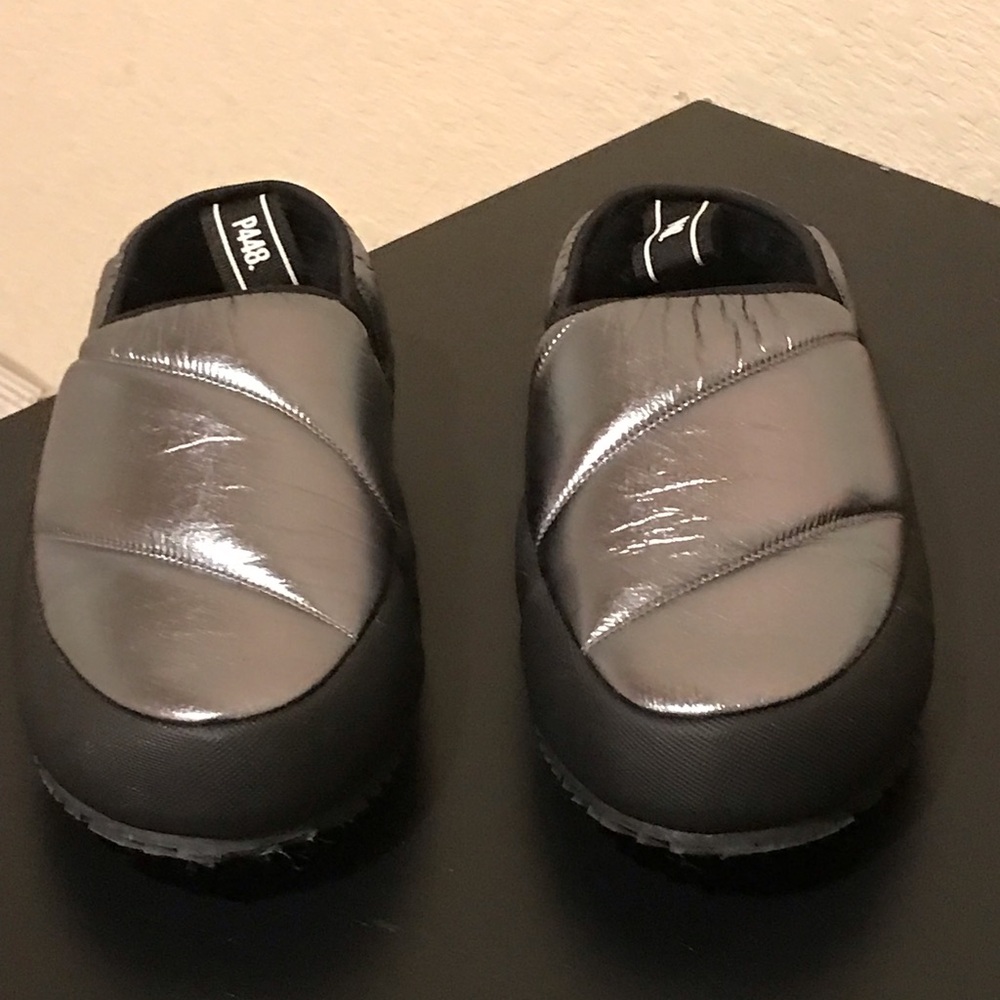 P448 Silver Quilted Slip-On Shoes